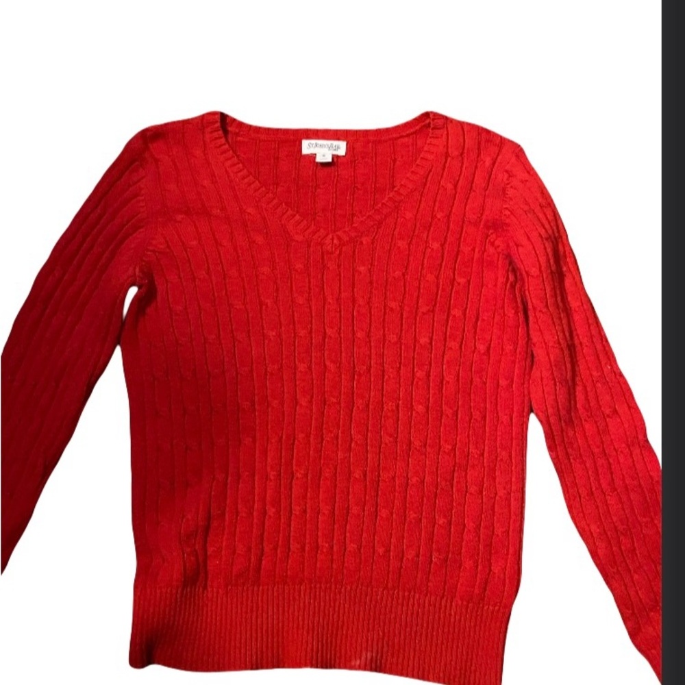 St. John's Bay Vibrant Red V-Neck Sweater